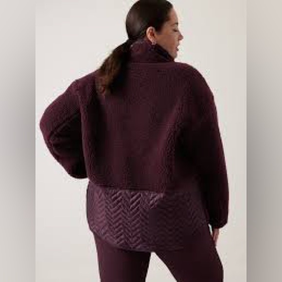 Athleta Sherpa Pullover Black size Small - Picture 2 of 3